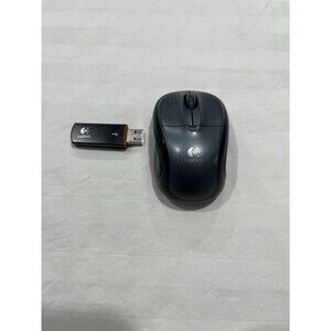 Logitech V220 Cordless Optical Mouse M-RBS136 Black w/ USB Receiver & Case Works